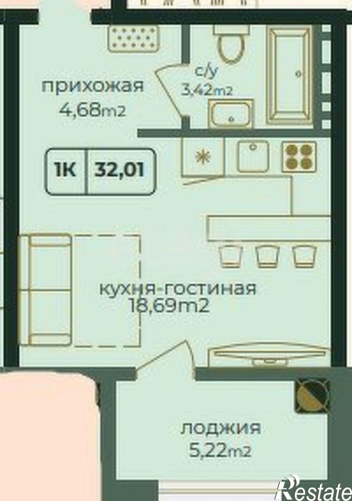 1-комн квартира в новом доме улица 51-й Армии, уч126,  д. уч126