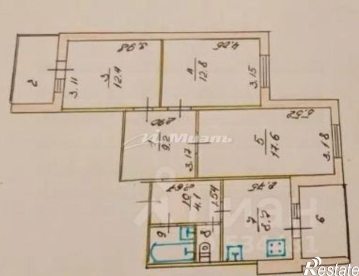 3-комн квартира улица Ешиль Ада, 5,  д. 5