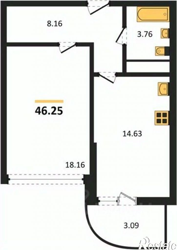 1-комн квартира в новом доме улица 51-й Армии, 128И,  д. 128И