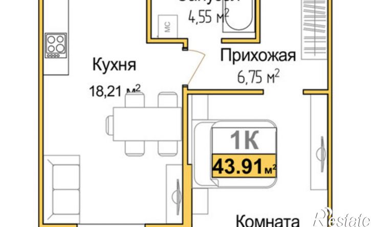 1-комн квартира в новом доме ул Батурина, 107а,  д. 107а