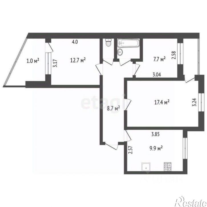3-комн квартира пр-кт Победы, 336,  д. 336