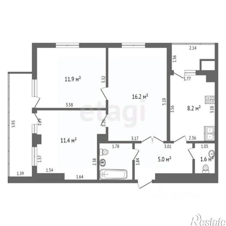 3-комн квартира Луговая улица, 12,  д. 12