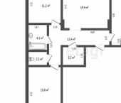 3-комн, 81кв м, этаж 2/7 улица Никанорова, 4