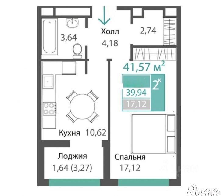 1-комн квартира ул. Святителя Гурия, 7 к3,  д. 7 к3