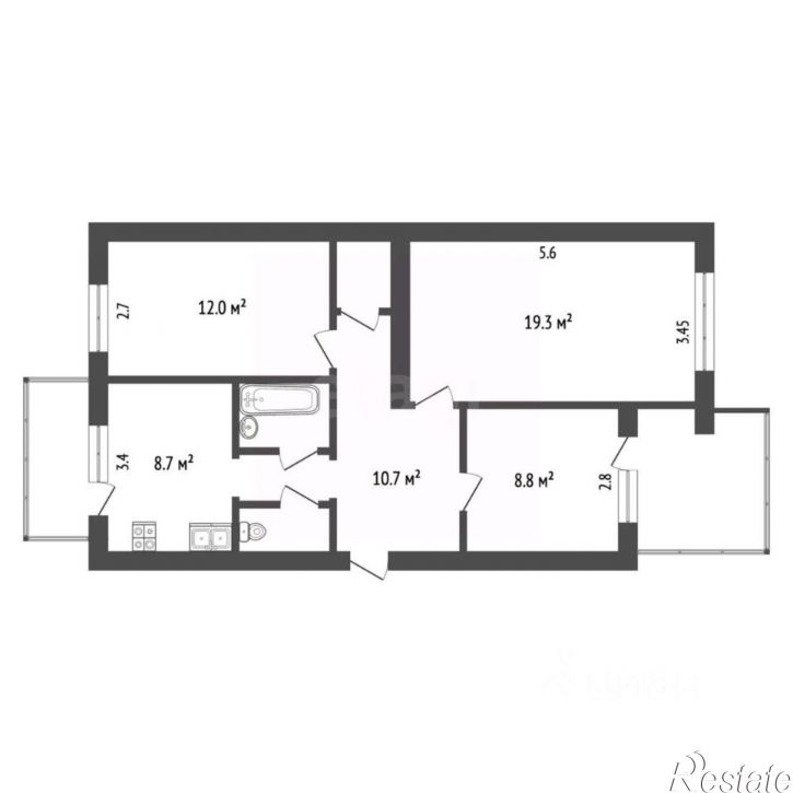 3-комн квартира Эскадронная улица, 6А,  д. 6А