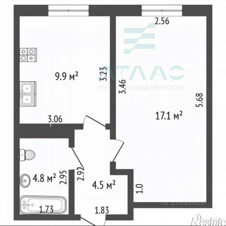1-комн квартира Мраморный переулок, 40,  д. 40
