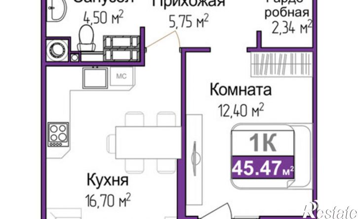 1-комн квартира в новом доме ул Батурина, 107а,  д. 107а