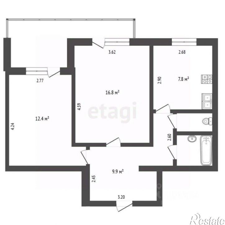 2-комн квартира ул Аллейная, 4,  д. 4