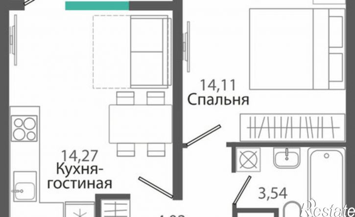 1-комн квартира в новом доме Симферополь, ЖК Розмарин