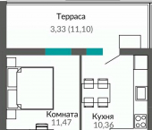 1-комн, 37 кв м, этаж 1/9 улица Виталия Чуркина