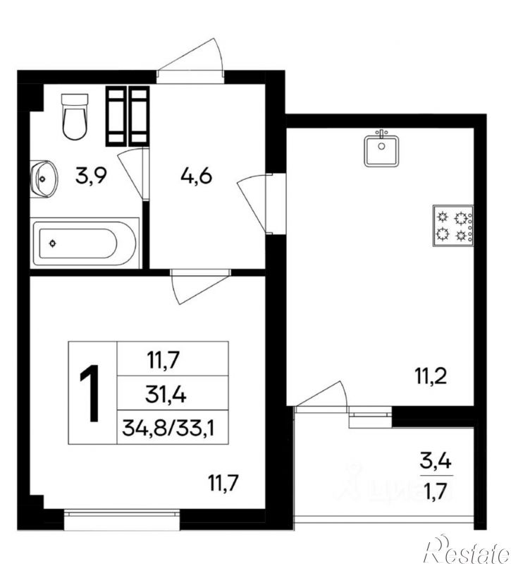 1-комн квартира в новом доме ул 51-й Армии, 126,  д. 126