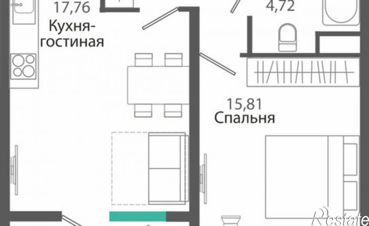 1-комн квартира в новом доме ЖК Розмарин