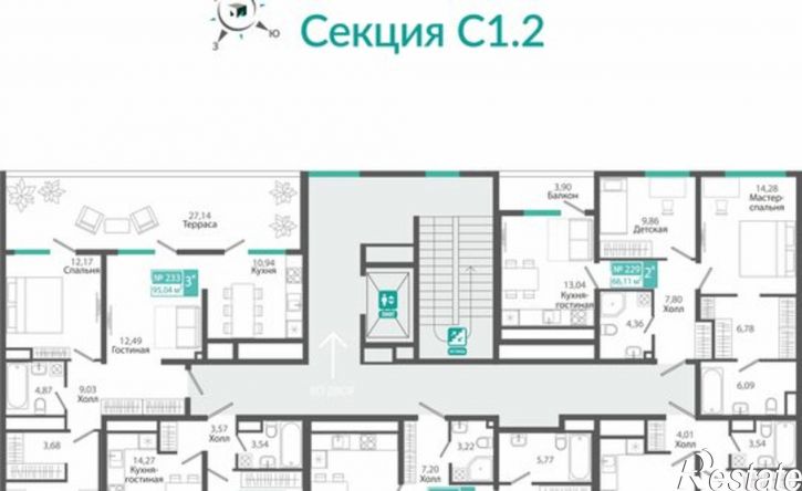 1-комн квартира в новом доме ЖК Розмарин