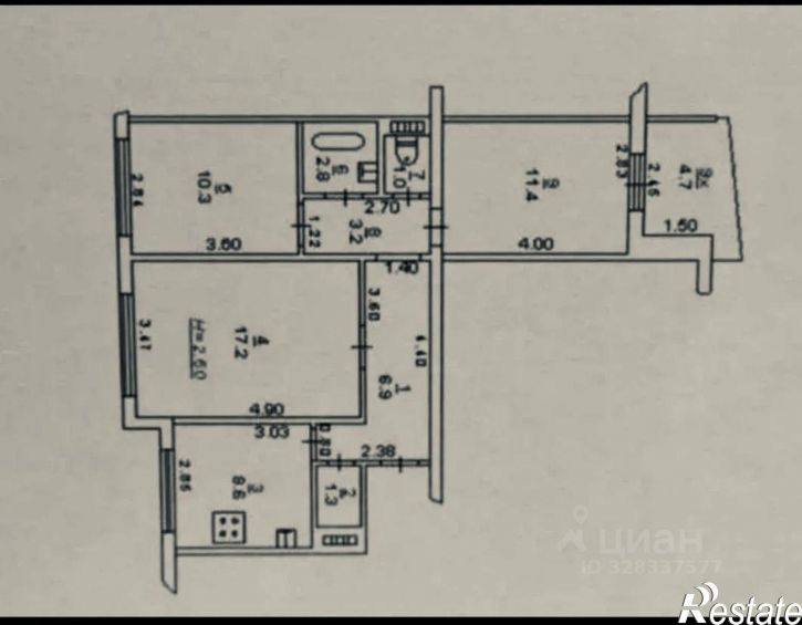 3-комн квартира ул Героев Сталинграда, 11,  д. 11