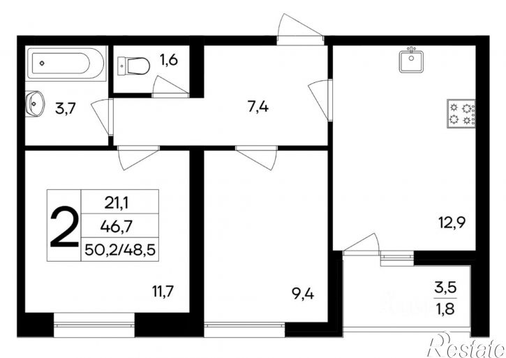 2-комн квартира в новом доме ул 51-й Армии, 126,  д. 126