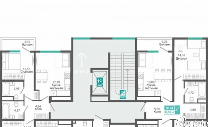 3-комн квартира в новом доме ЖК Розмарин