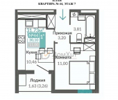 1-комн, 30кв м, этаж 7/9 улица Виталия Чуркина,дом 1к7
