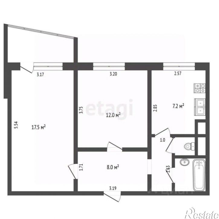 2-комн квартира ул Марка Донского, 51,  д. 51