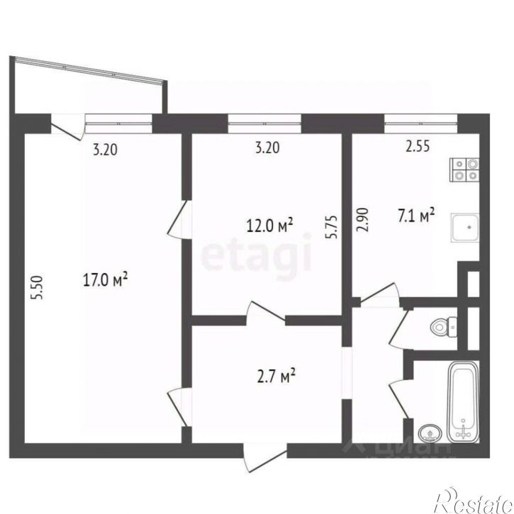 2-комн квартира ул Воровского, 19,  д. 19