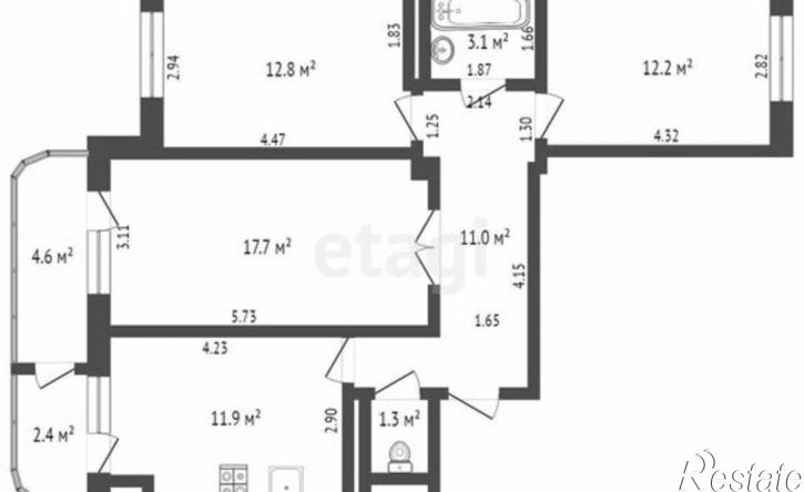 3-комн квартира Симферополь, Индустриальная улица, 28к1