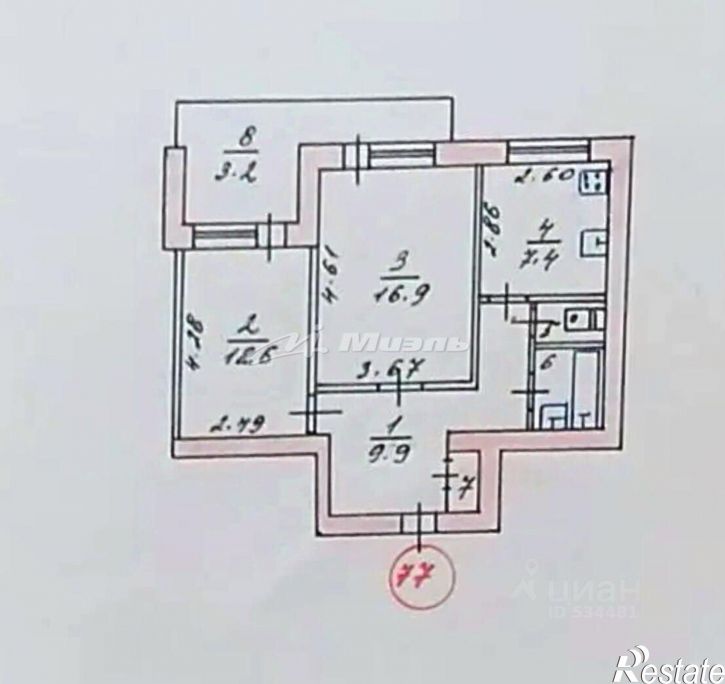2-комн квартира Советский пер, 35,  д. 35