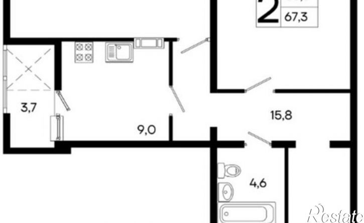 2-комн квартира ул Трубаченко, 6,  д. 6