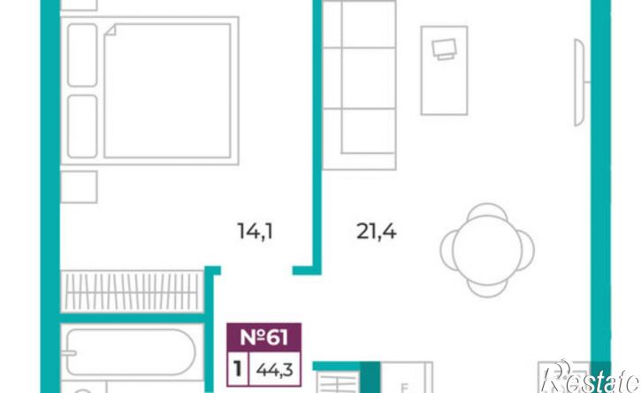 1-комн квартира в новом доме ул Воровского, 32,  д. 32