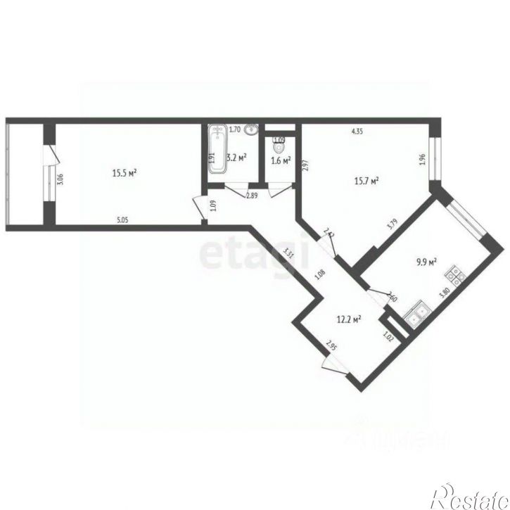 2-комн квартира Мраморный пер, 19,  д. 19