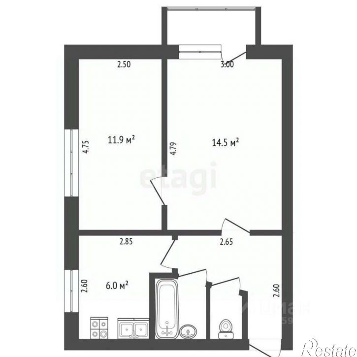 2-комн квартира ул Крымских Партизан, 11,  д. 11