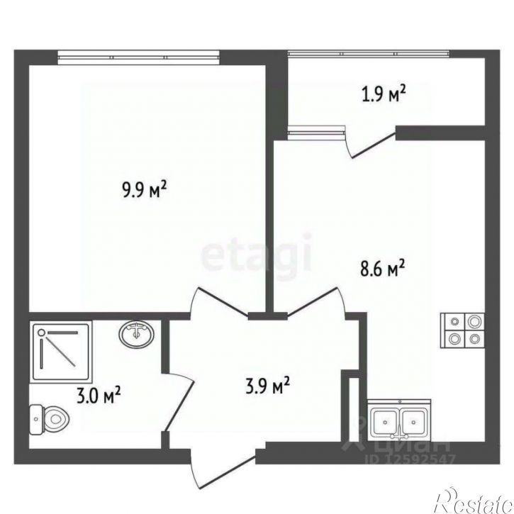1-комн квартира ул Аэрофлотская, 5,  д. 5