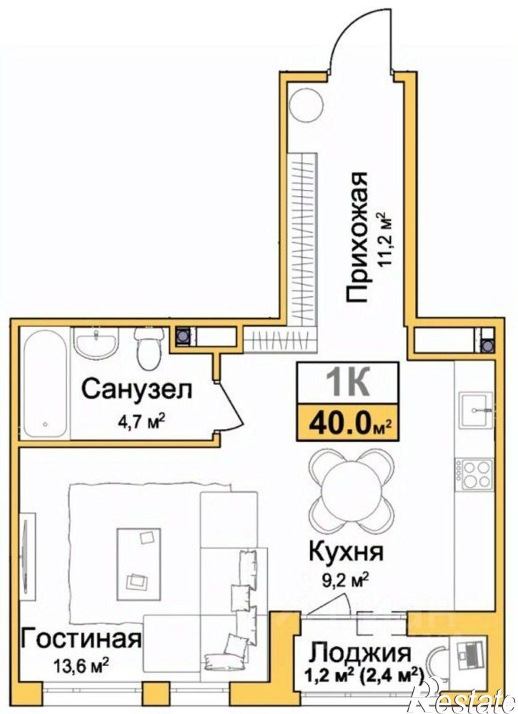 1-комн квартира в новом доме ул Козлова, 107,  д. 107