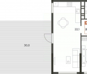 2-комн, 75 кв м, этаж 6/8 ул Караимская, 50