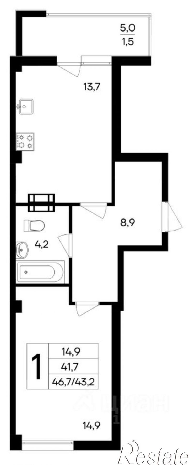 1-комн квартира в новом доме ул 51-й Армии, 126,  д. 126