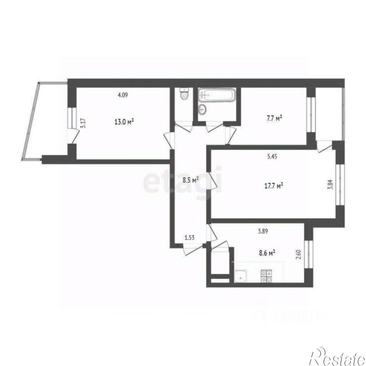 3-комн квартира ул Куйбышева, 86,  д. 86
