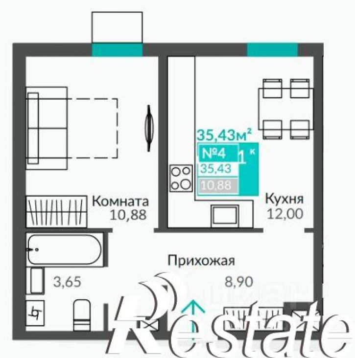 1-комн квартира ул. Святителя Гурия, 1,  д. 1