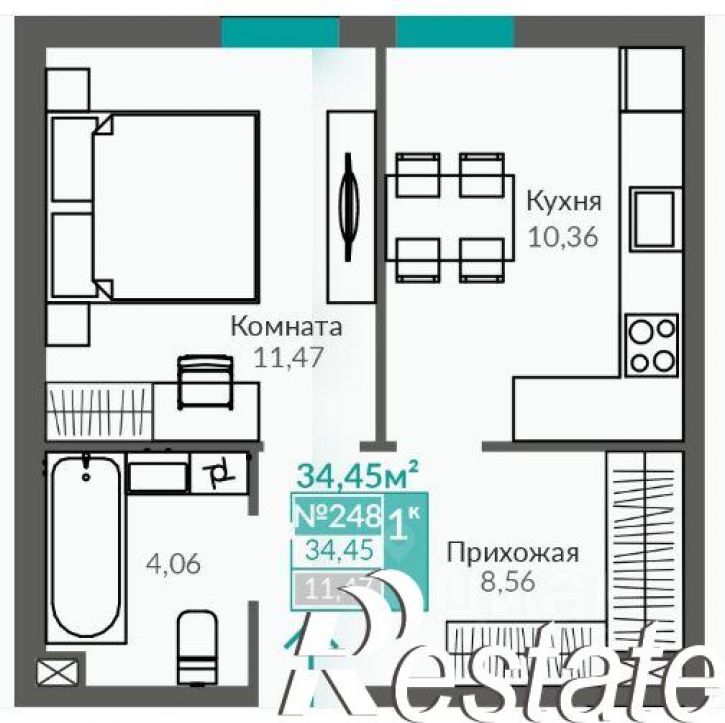 1-комн квартира ул. Святителя Гурия, 1,  д. 1