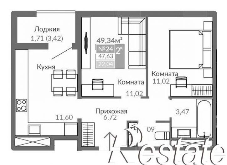 2-комн квартира улица Никанорова, 3,  д. 3