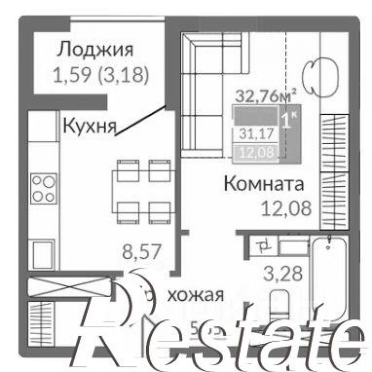 1-комн квартира ул. Святителя Гурия, 1,  д. 1