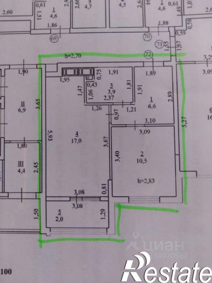 1-комн квартира Мраморный переулок, 38,  д. 38