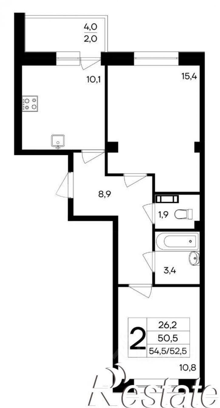 2-комн квартира в новом доме улица 51-й Армии, уч126,  д. уч126