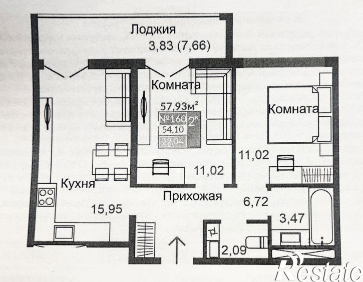 2-комн квартира ул. Святителя Гурия, 1,  д. 1