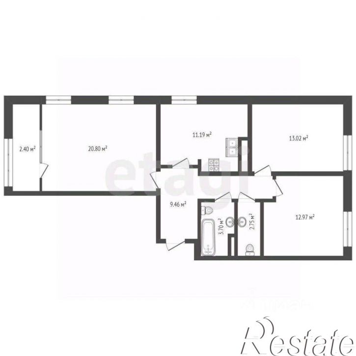 3-комн квартира Проспект Александра Суворова, 101,  д. 101