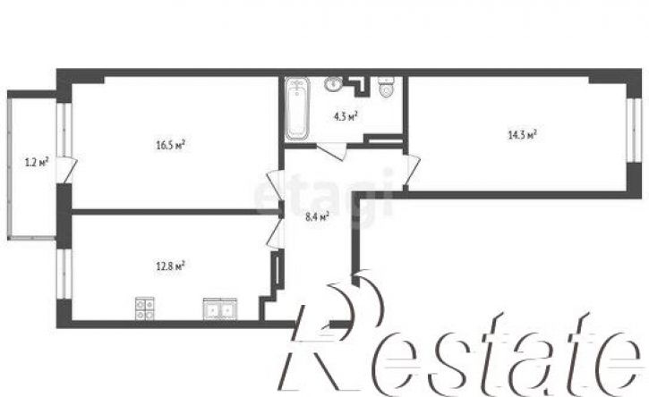 2-комн квартира улица 51-й Армии, 124,  д. 124