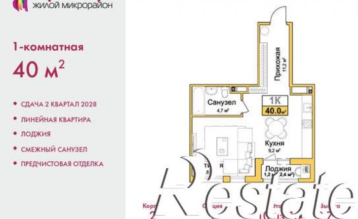 1-комн квартира в новом доме улица Батурина, 147,  д. 147