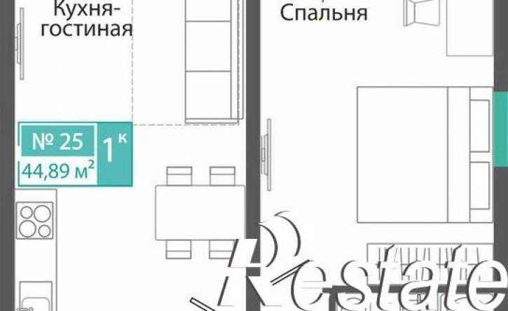 1-комн квартира в новом доме улица Никанорова, 4Ж,  д. 4Ж