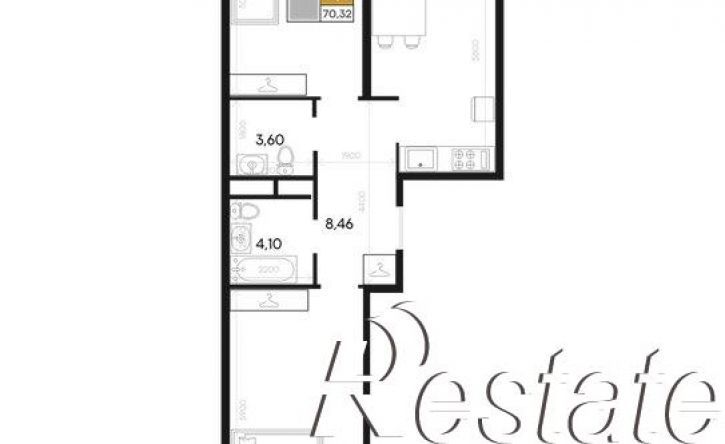 2-комн квартира в новом доме Севастопольская улица, 39,  д. 39