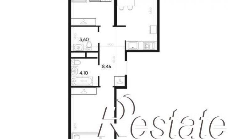2-комн квартира в новом доме Севастопольская улица, 39,  д. 39