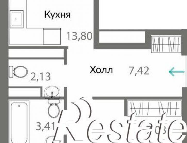 2-комн квартира в новом доме жилой комплекс Горизонты
