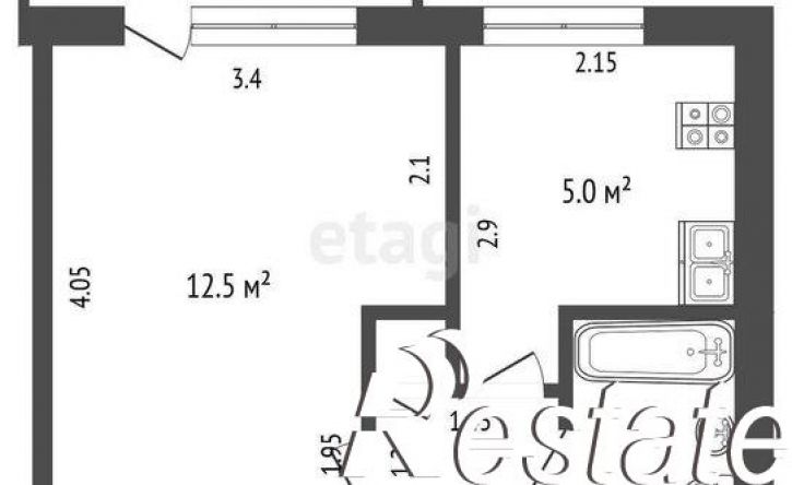1-комн квартира улица 60 лет Октября, 7,  д. 7